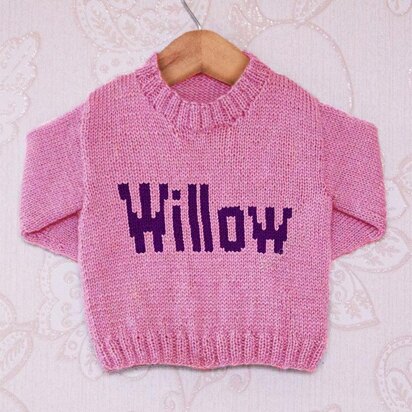 Intarsia - Willow Moniker Chart - Childrens Sweater