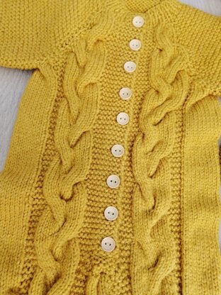 Braided Cables Romper knitting Pattern