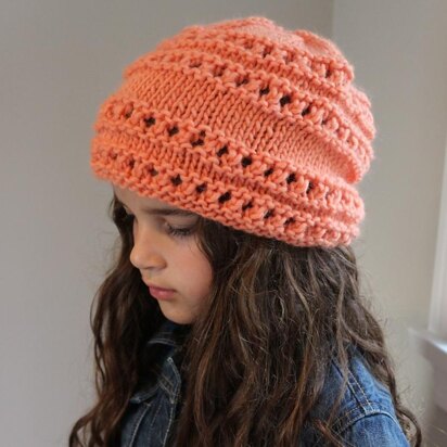 Slouchy Eyelet Hat