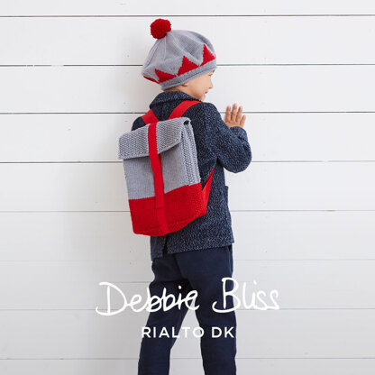 Otis Backpack and Beret - Bag and Hat Knitting Pattern in Debbie Bliss Rialto DK - Downloadable PDF