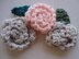 607 CROCHET rolled rose flower, and leaf