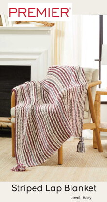 Striped Lap Blanket in Premier Yarns Colorfusion Chunky & Serenity Chunky - Downloadable PDF