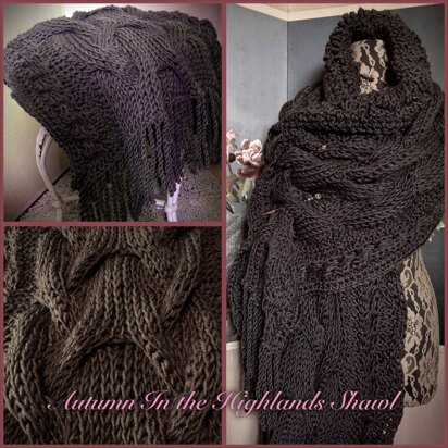 Autumn in the Highlands Chunky Tunisian Cable Shawl