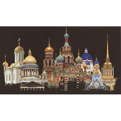 Thea Gouverneur Bv St. Petersburg, 18 Count Black Cross Stitch Kit - 50cm x 79cm