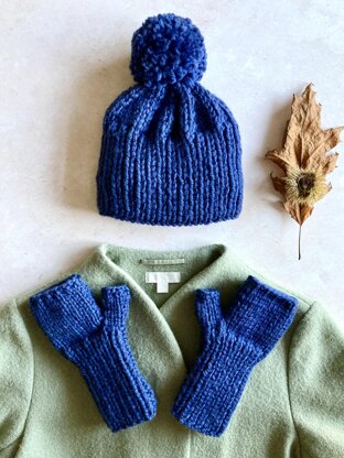 Chunky Bobble Hat and Mitts