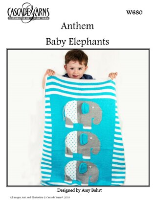 Baby Elephants in Cascade Anthem - W680 - Downloadable PDF