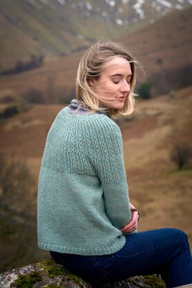 Deep Moss Pot Pullover in The Fibre Co. Lore - Downloadable PDF