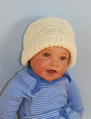 Baby Garter Stitch Beanie Hat and Booties Set