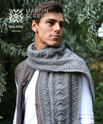 Martin Scarf - Knitting Pattern in MillaMia Naturally Soft Aran