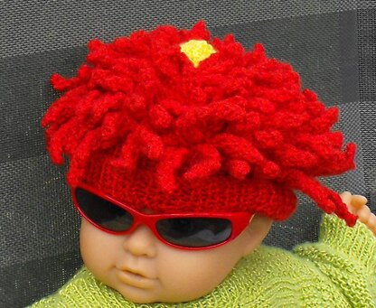 Baby Red Dahlia Beanie Hat