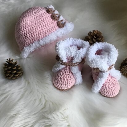 Baby Boot & Hat Set N 290