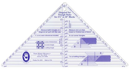 Marti Michell Ruler Diagonal Set Triangle 2.5in-10in Quilting Template