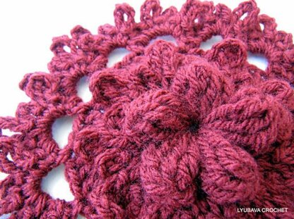 Maroon Flower Easy Crochet Tutorial