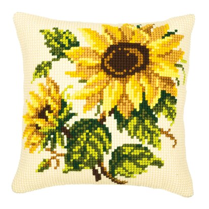 Vervaco Sunflower Duo Cushion Front Chunky Cross Stitch Kit - 40cm x 40cm