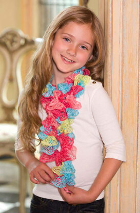 Sweet Ruffle Scarf in Red Heart Boutique Sashay Mini - LW3863 - Downloadable PDF