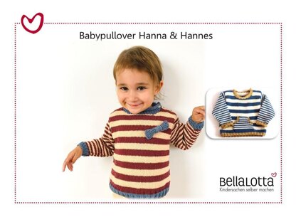 Strickanleitung Babypullover Hanna & Hannes in den Größen 62 bis 92, für mutige Anfänger