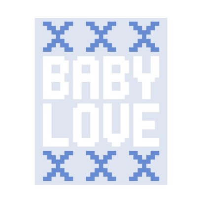 Baby Love & Kisses Graphghan Chart & written rows