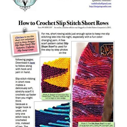 Slip Stitch Short Row Tutorial