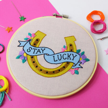 The Make Arcade Stay Lucky Embroidery Kit - 6 Inch