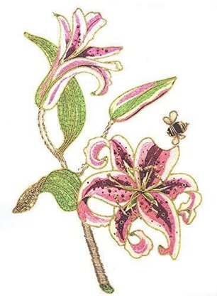 Rajmahal Stargazer Lily Embroidery Kit - Multi