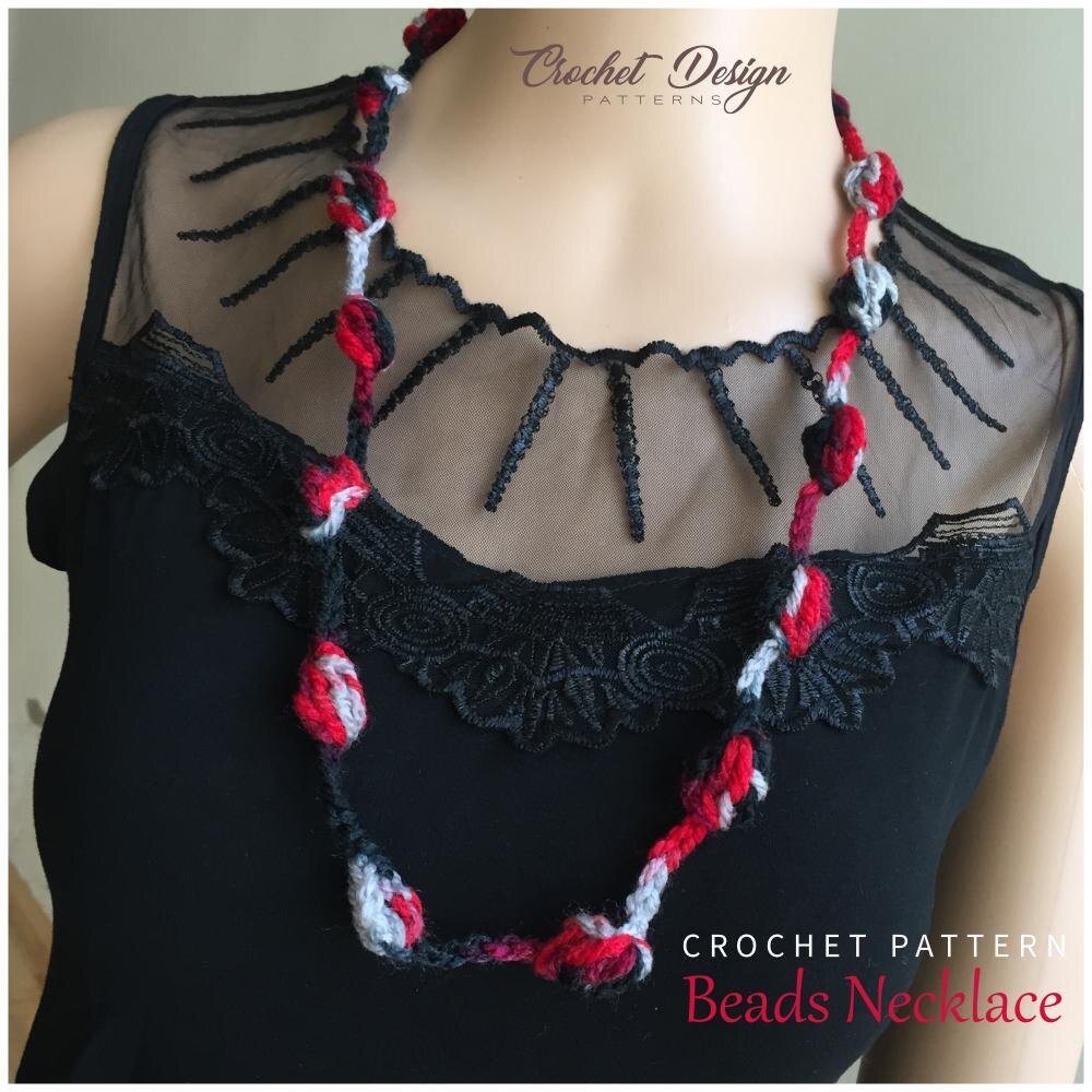 Crochet beaded necklace on sale pattern