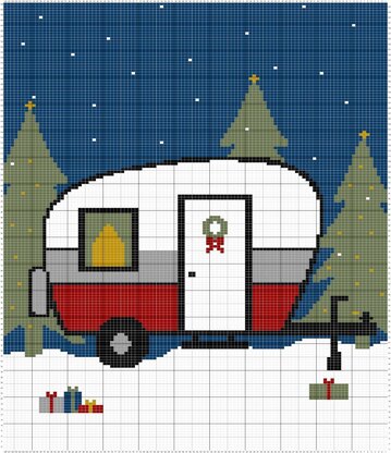 Holiday Camper Knit Pillow