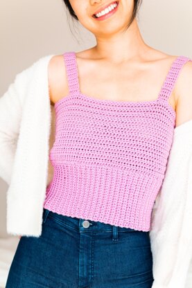 Simple Crop Top with Ribbed Hem - How to crochet a summer crop top