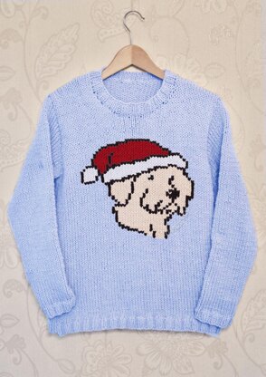 Intarsia - Christmas Dog Chart - Adults Sweater