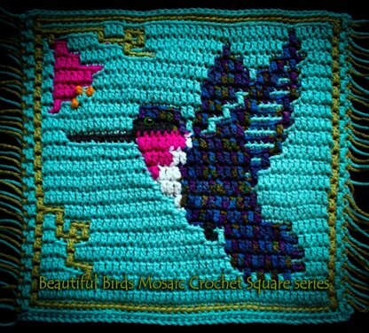 Beautiful Birds Mosaic square - Hummingbird