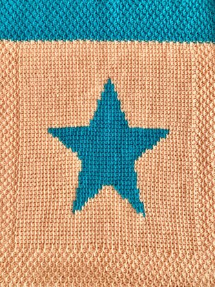 Moon and Stars Tunisian Crochet Blanket