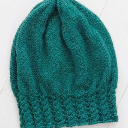 Cabled Slouch Hat in Blue Sky Fibers - T7 - Downloadable PDF