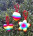 Bright Christmas decorations - lights, baubles, mini stockings