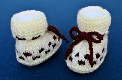 Two Colors Checks Baby Booties