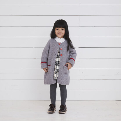 Esme Coat - Knitting Pattern for Kids in Debbie Bliss Cashmerino Aran - Downloadable PDF