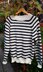 Stripe Vines Top Down Sweater - All sizes