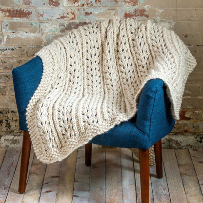 Fairview Blanket - Knitting Pattern for Home in Tahki Yarns Highland Roving 