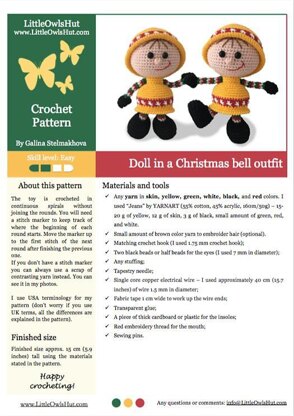 171 Doll in a Christmas Bell outfit