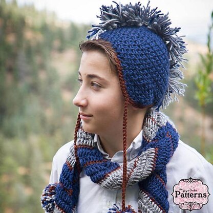 Boy's Mohawk Hat and Chevron Scarf