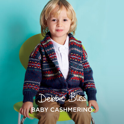 Drew Fairisle Jacket - Knitting Pattern for Kids in Debbie Bliss Baby Cashmerino