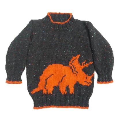 Dinosaur Sweater and Hat - Triceratops
