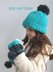 Slouchy Hat and pom Glove Set