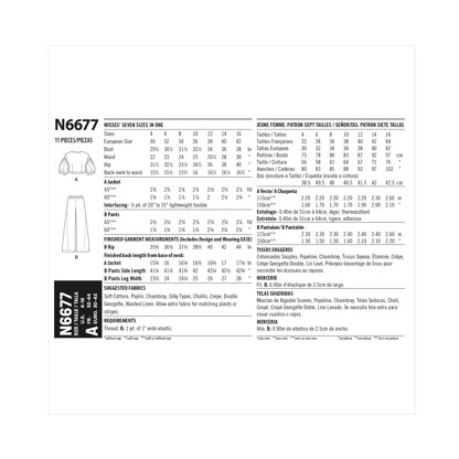 New Look N6677 Misses' Cropped Jacket & Trousers N6677 - Paper Pattern, Size A (4-6-8-10-12-14-16)