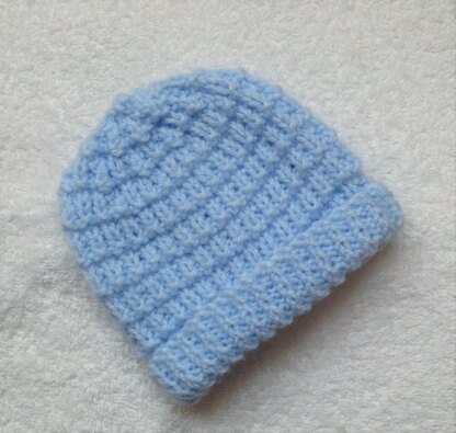 Ridge pattern baby beanie hat