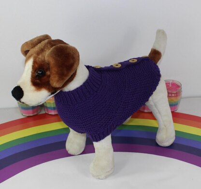 Back Button Up Garter Stitch Dog Coat