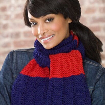 Simple Knit Scarf in Red Heart Super Saver Economy Solids - LW2236