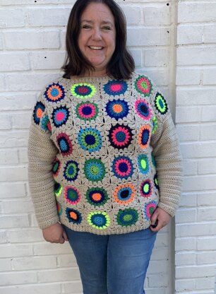 Sunburst Granny Squares Sweater