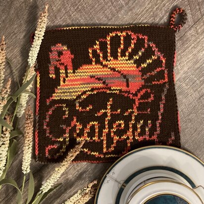 Grateful Turkey Potholder