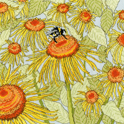 Bothy Threads Sunflower Garden Cross Stitch Kit - 25 x 25cm