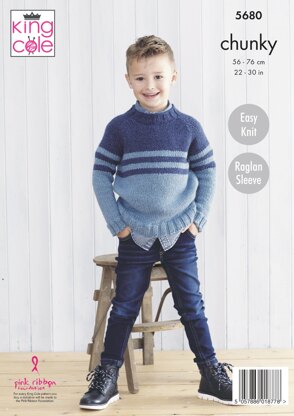 Sweater and Hooded Knitted in King Cole Subtle Drifter Chunky - 5680 - Downloadable PDF