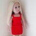 Red Ribbed Skirt for Doll